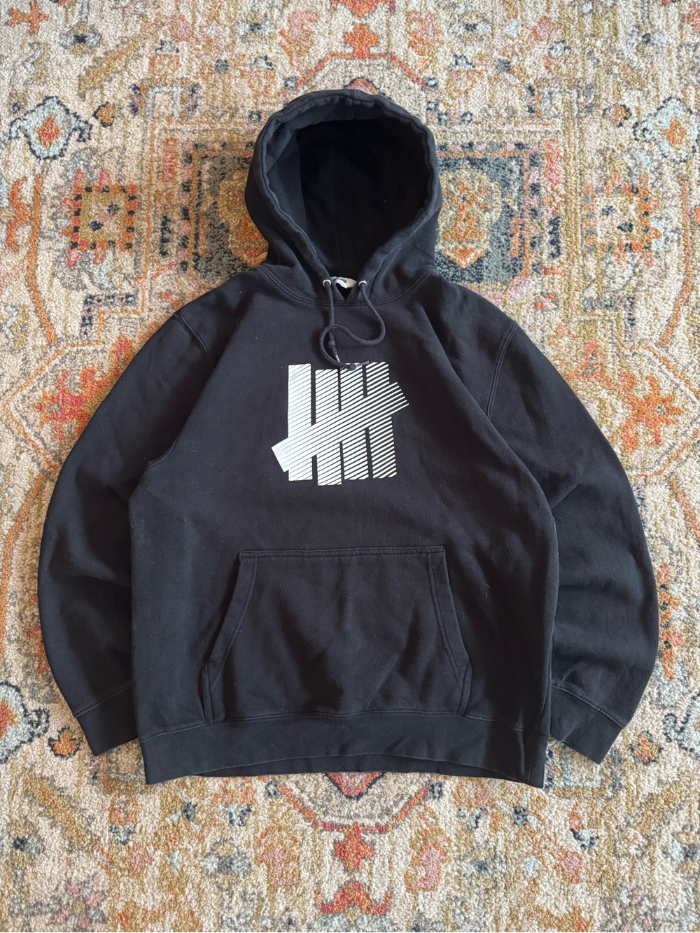 Undefeated Black Hoodie with White Tally Logo